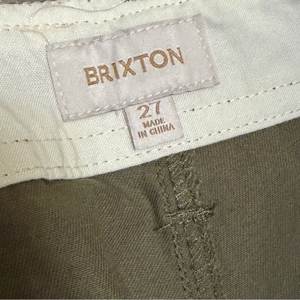 Brixton Vancover Pant in Military Olive Green Womens 100% Cotton Size 27 NWT - Picture 6 of 10
